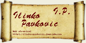 Ilinko Pavković vizit kartica